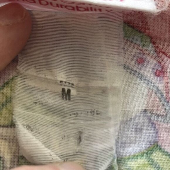 Cherokee Christmas Snowmen Scrub Top Shirt Womens Medium White Blue Vneck - Picture 6 of 8